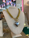 Two Tone Heart Necklace