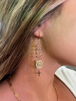 Virgen de Guadalupe Beaded Dangle Earrings